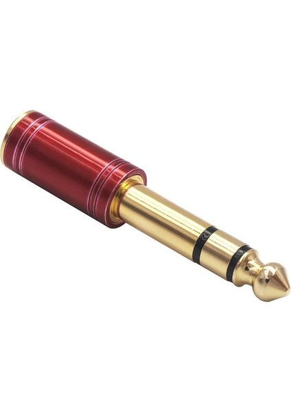 6.3 mm Stereo Erkek To 3.5 mm Dişi Kaliteli Çevirici Kırmızı