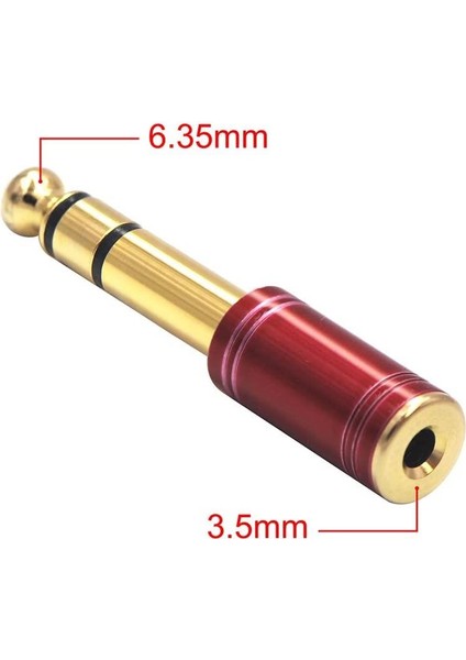 6.3 mm Stereo Erkek To 3.5 mm Dişi Kaliteli Çevirici Kırmızı fiyatları
