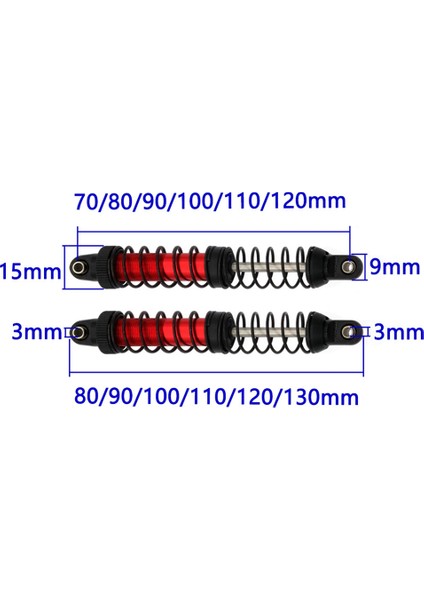 Metal 100 mm Amortisör Yağ Damperleri 1/10 Rc Paletli Araba Eksenel SCX10 90046 RBX10 Trx4 Trx6 (Yurt Dışından)