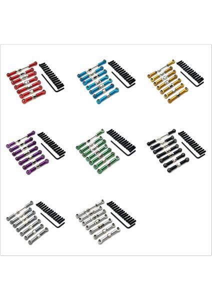 Metal Ön Arka Rot Bağlantı Servo Bağlantı Çubuğu Seti Wltoys 104072 1/10 Rc Araba Yükseltme Parçaları Aksesuarları, Mavi (Yurt Dışından)