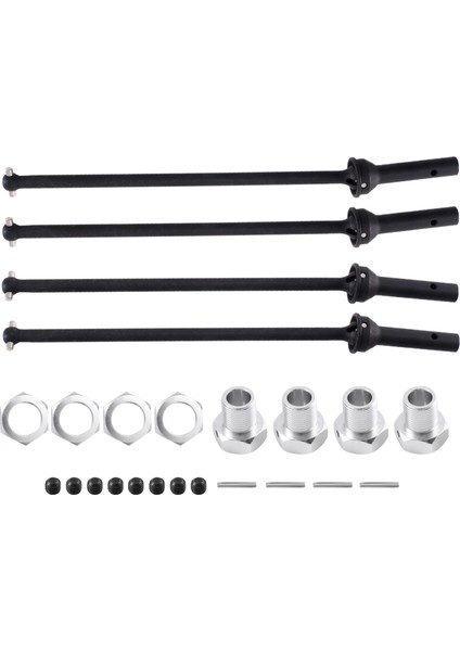 4 Adet Metal Ön ve Arkadan Çekişli Motosiklet Mili Cvd Genişletilmiş Tekerlek Altıgen ile 1/10 Arrma Kraton Outcast Yükseltme Parçaları, Gümüş (Yurt Dışından)