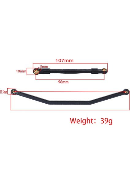 Metal Direksiyon Çubuğu Servo Bağlantı Çubuğu Eksenel RBX10 Ryft 1/10 Rc Paletli Araba Yükseltme Parçaları Aksesuarları, Gümüş (Yurt Dışından)