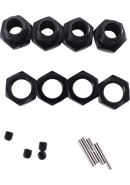 4 Adet Metal Genişletilmiş Tekerlek Altıgen Hub Adaptörü 1/10 Arrma Kraton Outcast Rc Araba Yükseltme Parçaları Aksesuarları, Siyah (Yurt Dışından)