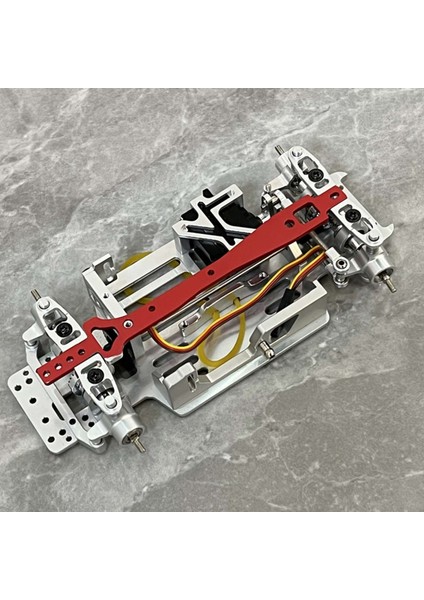 Mini-Q 1/28 Rc Drift Araba Yükseltme Parçaları Için Metal Şasi ve Ikinci Zemin Plakası, Kırmızı (Yurt Dışından)