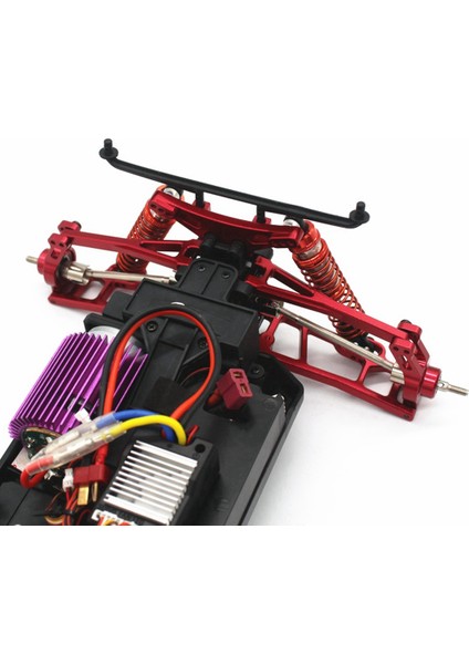 Wltoys 104009 12402-A Rc Araba Yükseltme Parçaları Aksesuarları Için Metal Ön Üst Süspansiyon Kolu, Kırmızı (Yurt Dışından)
