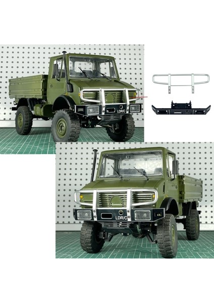 LD-P06 Metal Ön Tampon Ldrc LD-P06 Ld P06 Unimog 1/12 Rc Kamyon Araba Yükseltme Parçaları Aksesuarları, Siyah (Yurt Dışından)