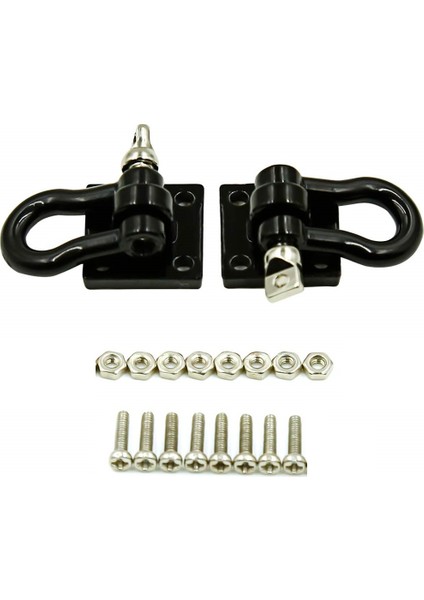 2 Adet Römork Çekme Tokası Çekme Kancaları Metal Tırmanma Römork Prangaları 1/10 Rc Araba Kamyon Tırmanma Araba (Siyah) (Yurt Dışından)
