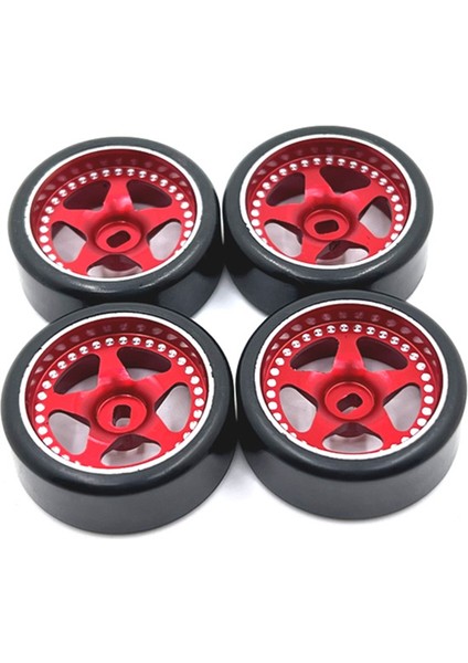 27MM Sert Plastik Drift Lastik Lastik Metal Jant Wltoys 284131 K969 K979 K989 Kyosho Mini-Z 1/28 Rc Araba Parçaları Kırmızı, 2 (Yurt Dışından)
