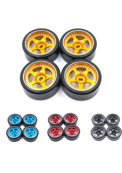 27MM Sert Plastik Drift Lastik Lastik Metal Jant Wltoys 284131 K969 K979 K989 Kyosho Mini-Z 1/28 Rc Araba Parçaları Kırmızı, 2 (Yurt Dışından)