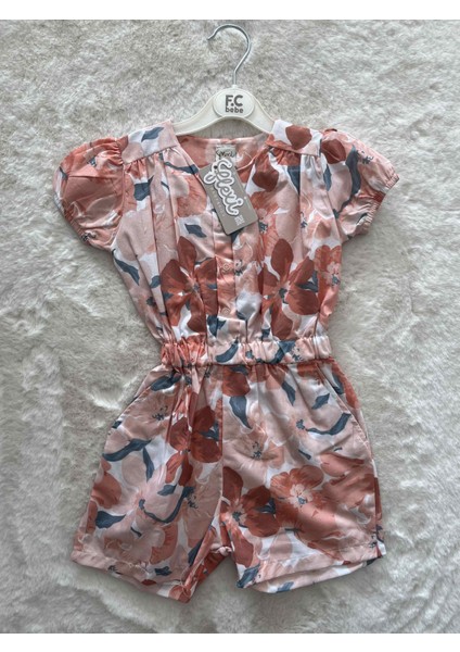 Çiçekli Şortlu Tulum