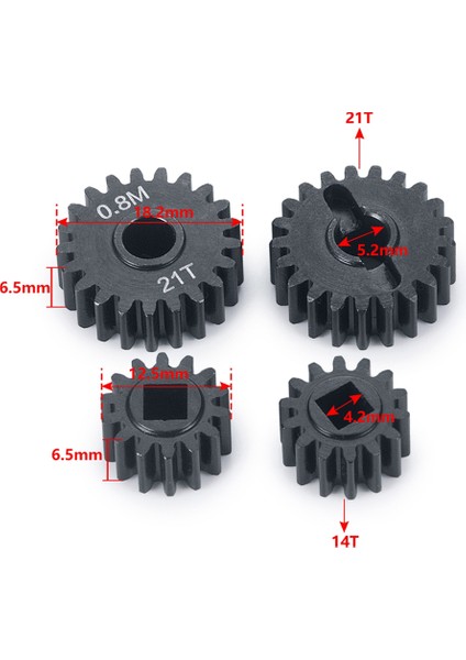 4 Adet Overdrive Çelik Portal Aks Dişli Seti 21T 14T 1/10 Rc Paletli Araba Eksenel SCX10 Iıı Capra Yükseltme Parçaları (Yurt Dışından)