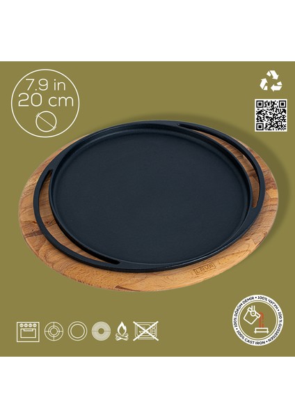 Pizza / Krep / Pankek Tavası Ve Ahşap Altlığı Yuvarlak, Çap(Ø)20Cm. fırsatları