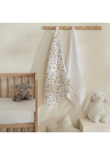 Bee Pamuk 2'li Bebek Müslin Set Sarı