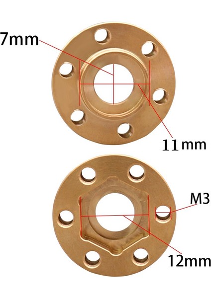 4 Adet Ağırlıklar 12MM Tekerlek Altıgen Hub Genişletme Adaptörü 1/10 Rc Paletli Eksenel SCX10 Trx4 1.9 2.2 Jant Karşı Ağırlık, 6mm (Yurt Dışından)