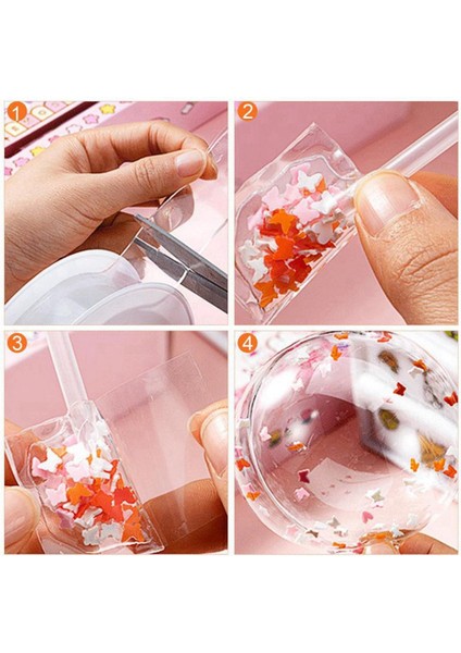 Nanos Kabarcık Balon Bant Seti Glitter Cımbız Fidget Dıy Elastik Kabarcıklar Nano Bant Çift Taraflı Kabarcıklı Bantlar A (Yurt Dışından)
