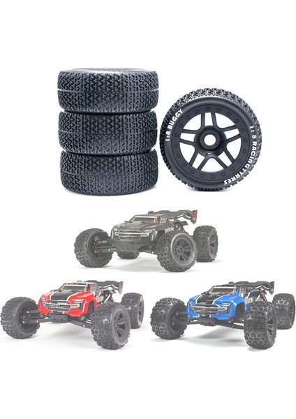 111MM 1/8 Ölçekli Rc Off Road Buggy Lastikleri Tekerlek 17MM Hex Arrma Typhon Redcat Takımı Losi Kyosho Vrx Hsp Hpı Hobao (Yurt Dışından)