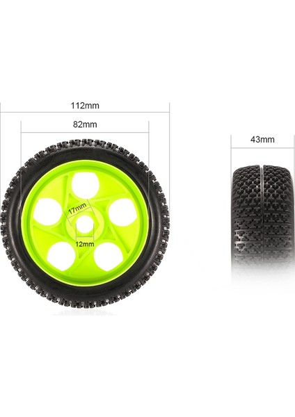 112MM 1/8 Ölçekli Rc Off-Road Buggy Lastikleri Tekerlek 17MM Hex Arrma Redcat Takımı Losi Kyosho Vrx Hpı Wr8 Hsp Hobao (Yurt Dışından)