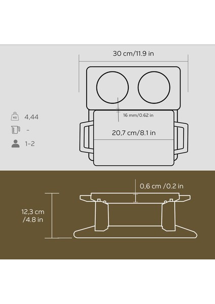 Döküm Dikdörtgen Çift Yön Izgara ve Düz Yüzey Hot Plate Kayın Servis Ahşabı Ölçü 22x15cm. (Iısıtıcı dahil değildir) fırsatları