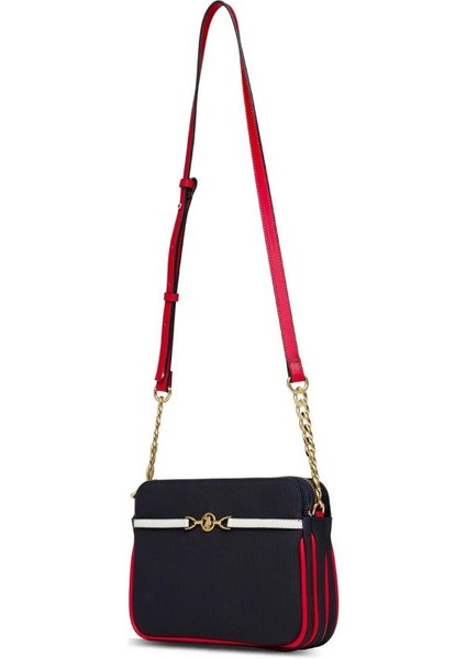 Çapraz Askılı Kadın Çanta Lacivert-Beyaz-Kırmızı Us25239 modelleri