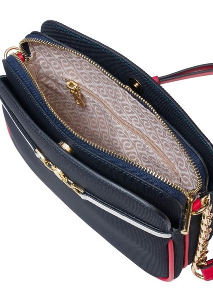 Çapraz Askılı Kadın Çanta Lacivert-Beyaz-Kırmızı Us25239 indirimleri