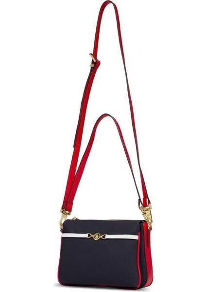 Çapraz Askılı Kadın Çanta Lacivert-Beyaz-Kırmızı Us25237 modelleri
