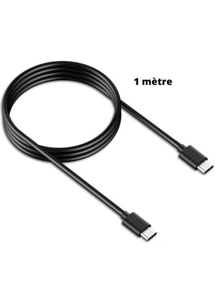 45W Type-C Çıkışlı Süper Hızlı Şarj Adaptör Başlık ve Type-C To Type-C 1m Kablo Seti