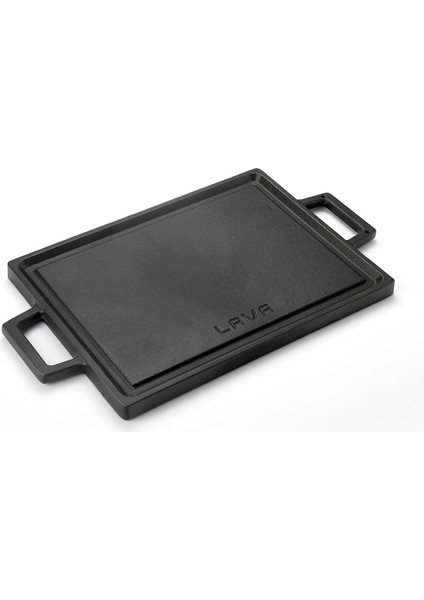 Döküm Dikdörtgen Çift Yön Izgara Hot Plate Döküm Demir Yekpare Çift Kulplu Ölçü 22x30cm.