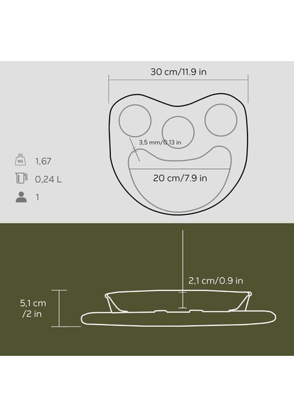 Döküm Böbrek Formlu Fajita Tabağı Kayın Servis Ahşabı Ölçü 10x20cm. (Sos Kapları Dahil Değildir.) modelleri