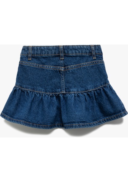 Pamuklu Fırfır Detaylı Denim Etek fiyatları