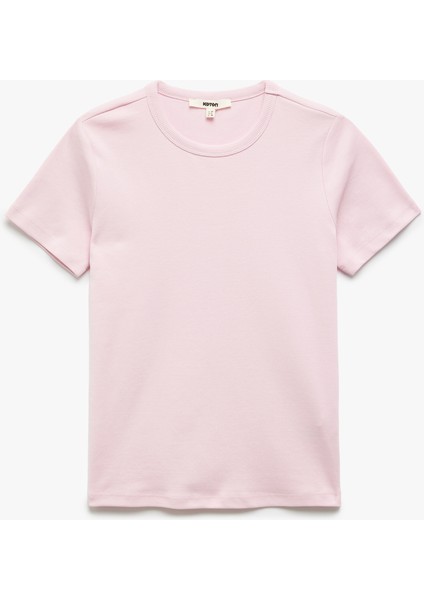 Pamuklu Slim Fit Kısa Kollu Bisiklet Yaka Basic Tişört