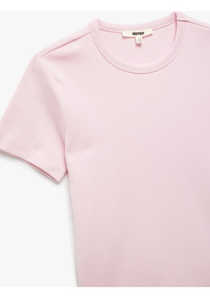 Pamuklu Slim Fit Kısa Kollu Bisiklet Yaka Basic Tişört