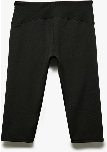 Biker Slim Fit Interlok Kapri Spor Tayt