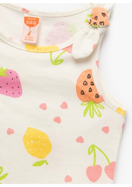 Pamuklu Meyve Desenli 2'li Şort ve Tişört Seti fırsatları