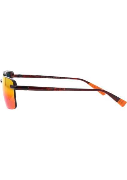 Mj 0626S 002 10 61 Polarize Unisex Dikdörtgen Kırçıllı Kırmızı Kemik Güneş Gözlüğü