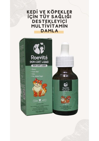 Kedi ve Köpekler İçin Tüy Sağlığı Destekleyici Multivitamin Damla 50 ml