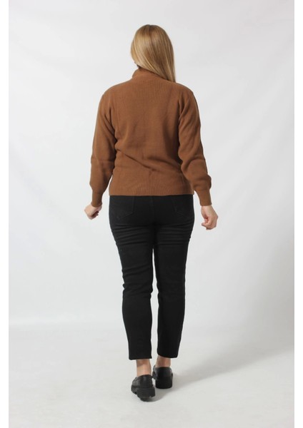 Çizgi Örgü Detaylı Kalın Balıkçı Yaka Kazak modelleri