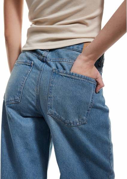 Pamuklu Bol Kesim Cepli Denim Pantolon - Loose Straight Fit Jean modelleri