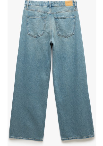 Pamuklu Bol Kesim Cepli Denim Pantolon - Loose Straight Fit Jean indirimleri