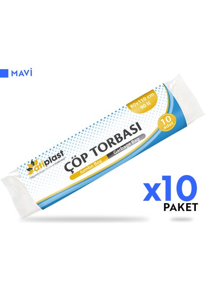 Çöp Torbası Endüstriyel Jumbo Boy 500 gr 80 x 110 cm Siyah fiyatları