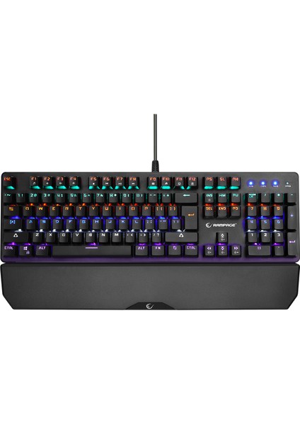 KB-R86 Umbra Siyah USB Rainbow Aydınlatmalı Blue Switch Us Layout English Mekanik Gaming Oyuncu Klavye
