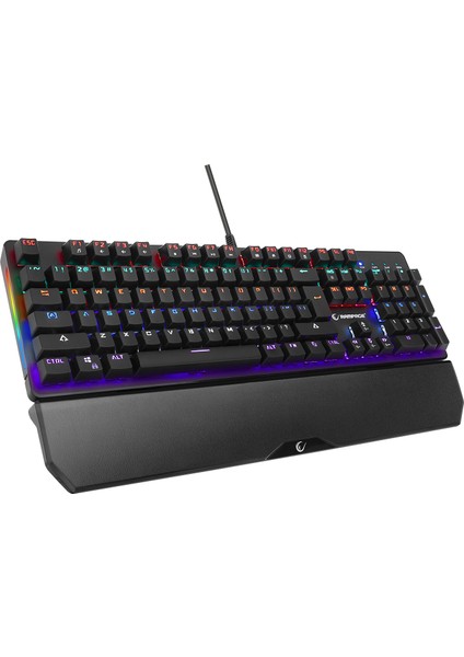 KB-R86 Umbra Siyah USB Rainbow Aydınlatmalı Blue Switch Us Layout English Mekanik Gaming Oyuncu Klavye