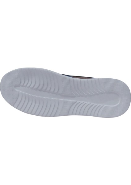 Vizon Kahve Beyaz Bağcıklı Keten Sneakers Spor Ayakkabı