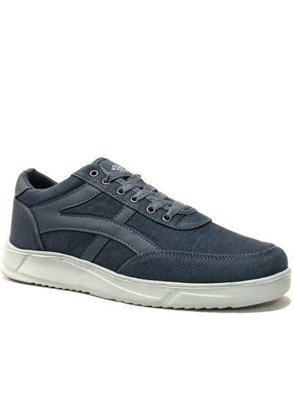 Gri Füme Bağcıklı Keten Sneakers Spor Ayakkabı