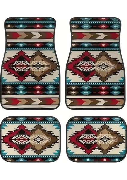 Araba Vintage Ayak Paspasları Halı Kirlenmeye Dayanıklı Paspaslar 4'lü Set (Yurt Dışından)