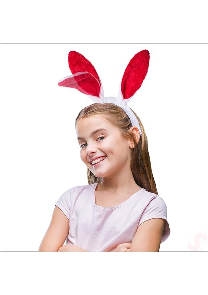 Tavşan Kulağı Pelüş Taç - Kırmızı indirimleri