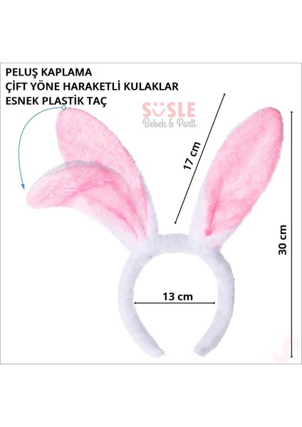 Tavşan Kulağı Pelüş Taç - Pembe fiyatları