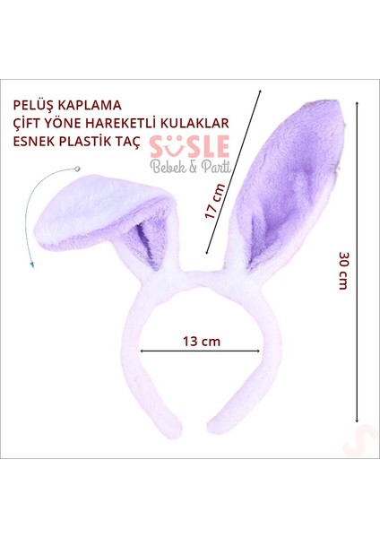 Tavşan Kulağı Pelüş Taç - Lila fiyatları