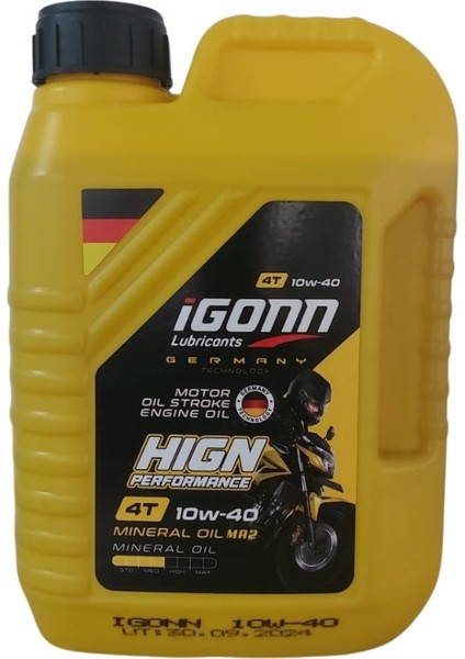 4t 10W40 1 Litre Dört Zamanlı Mototsiklet Yağı (Üretim Yılı: 2024)