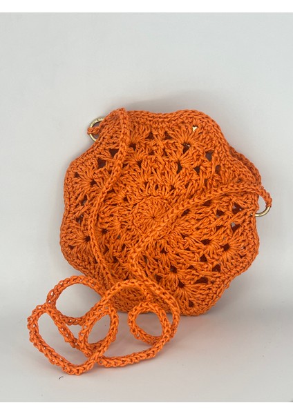 Çiçek Model Turuncu Omuz Çantası