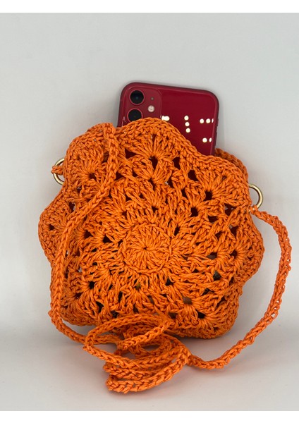 Çiçek Model Turuncu Omuz Çantası fiyatları